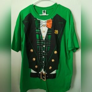 Lucky St. Patrick's Day Leprechaun Suit Irish Green Men's T-Shirt Size XXL